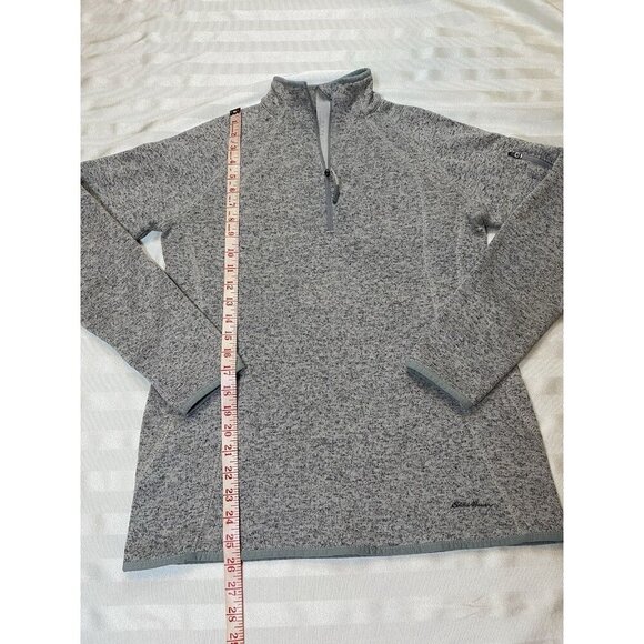 Eddie Bauer Women’s 1/4 Zip Pullover Sweater Fleece Sz M Gray EUC - Picture 6 of 16